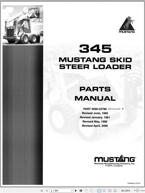 specs for a 345 mustang skid steer|ford kent mustang 345 service manual.